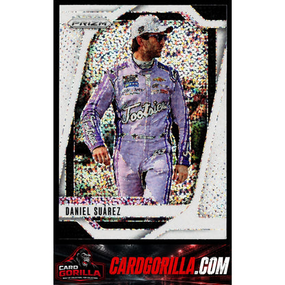 2025 Panini Prizm #36 Daniel Suarez White Sparkle