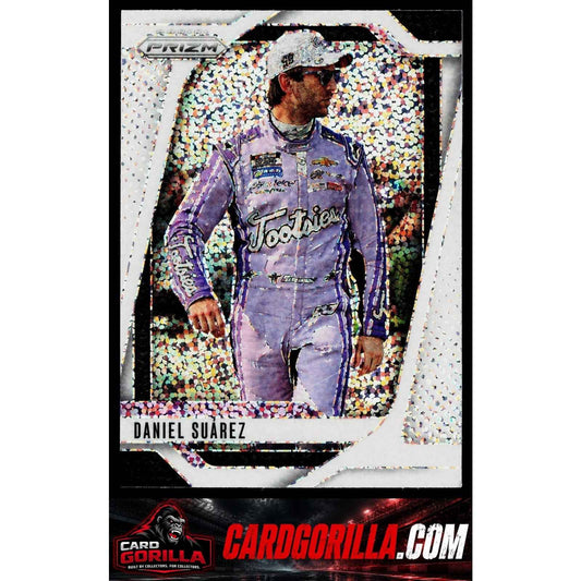 2025 Panini Prizm #36 Daniel Suarez White Sparkle