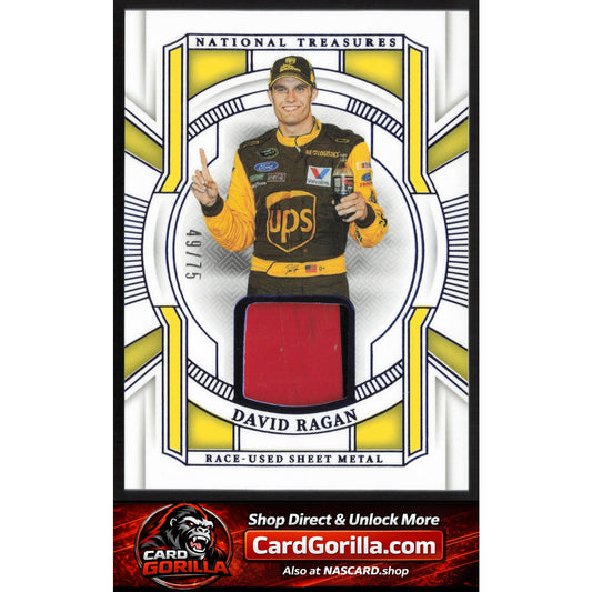 2025 Panini National Treasures David Ragan Race Used Sheet Metal Blue #/75