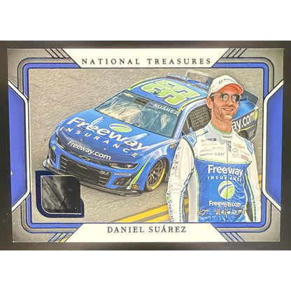 2025 Panini National Treasures Daniel Suarez #8 Track Gear Blue /75