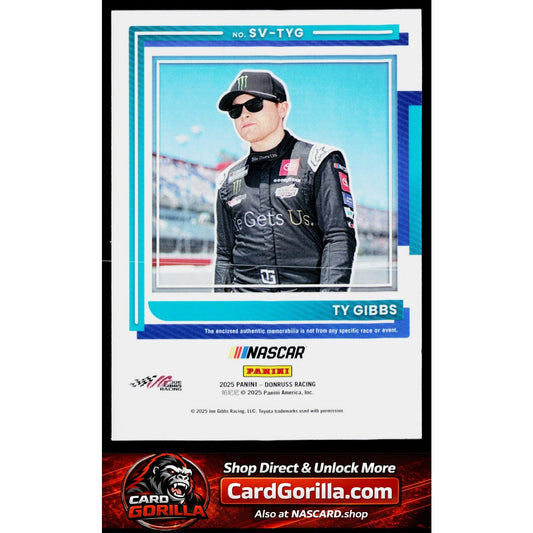 2025 Donruss #SV-TYG Ty Gibbs Souvenir Swatches