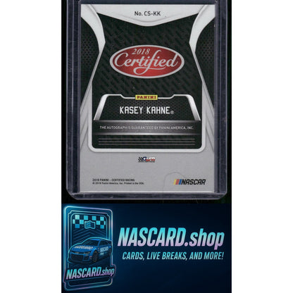 2018 Panini Certified #CS-KK Kasey Kahne Certified Signatures Blue #05/15