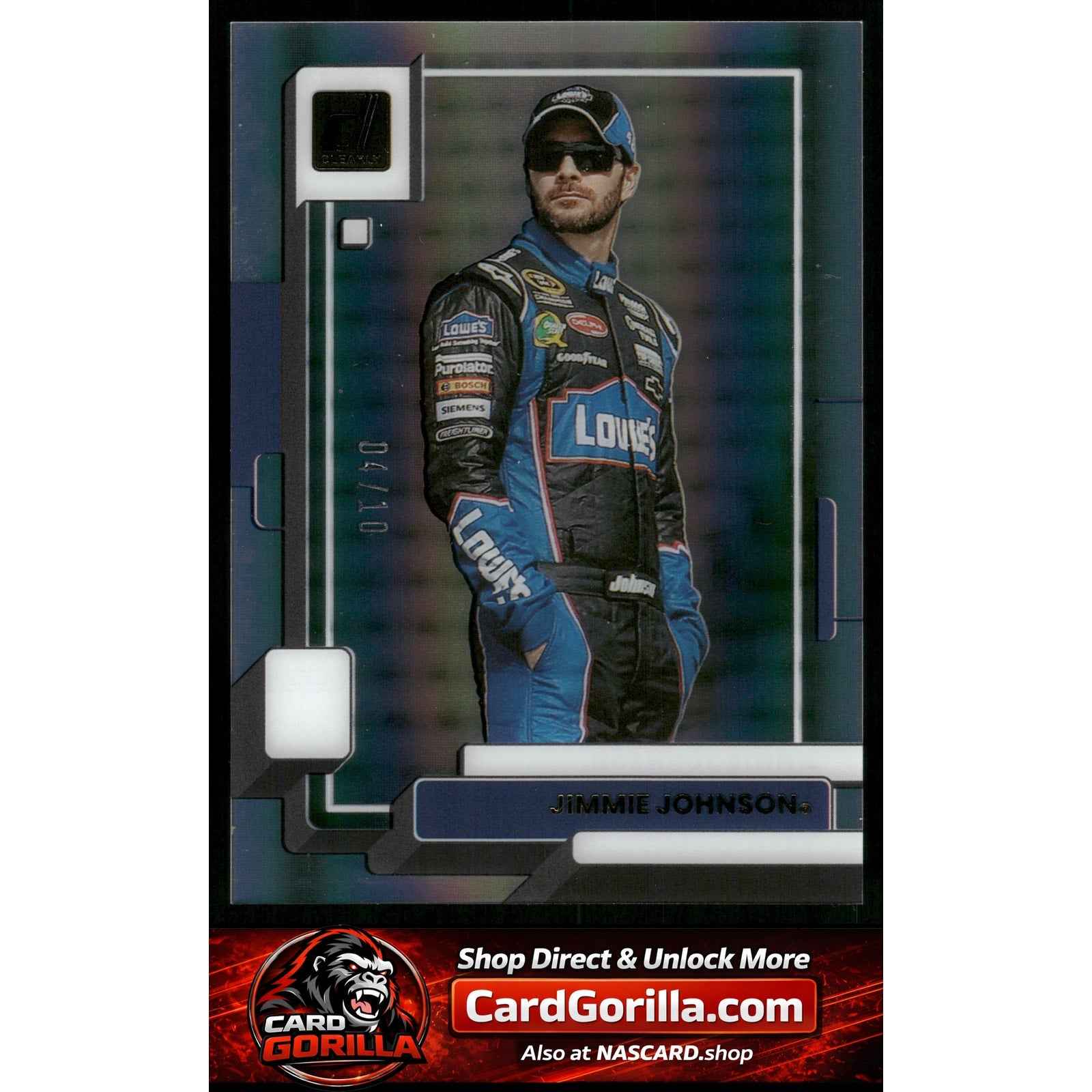2023 Panini Chronicles #24 Jimmie Johnson Clearly Donruss Gold #/10
