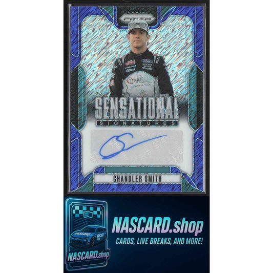 2025 Panini Prizm Chandler Smith Sensational Signatures FOTL Blue Shimmer #/4