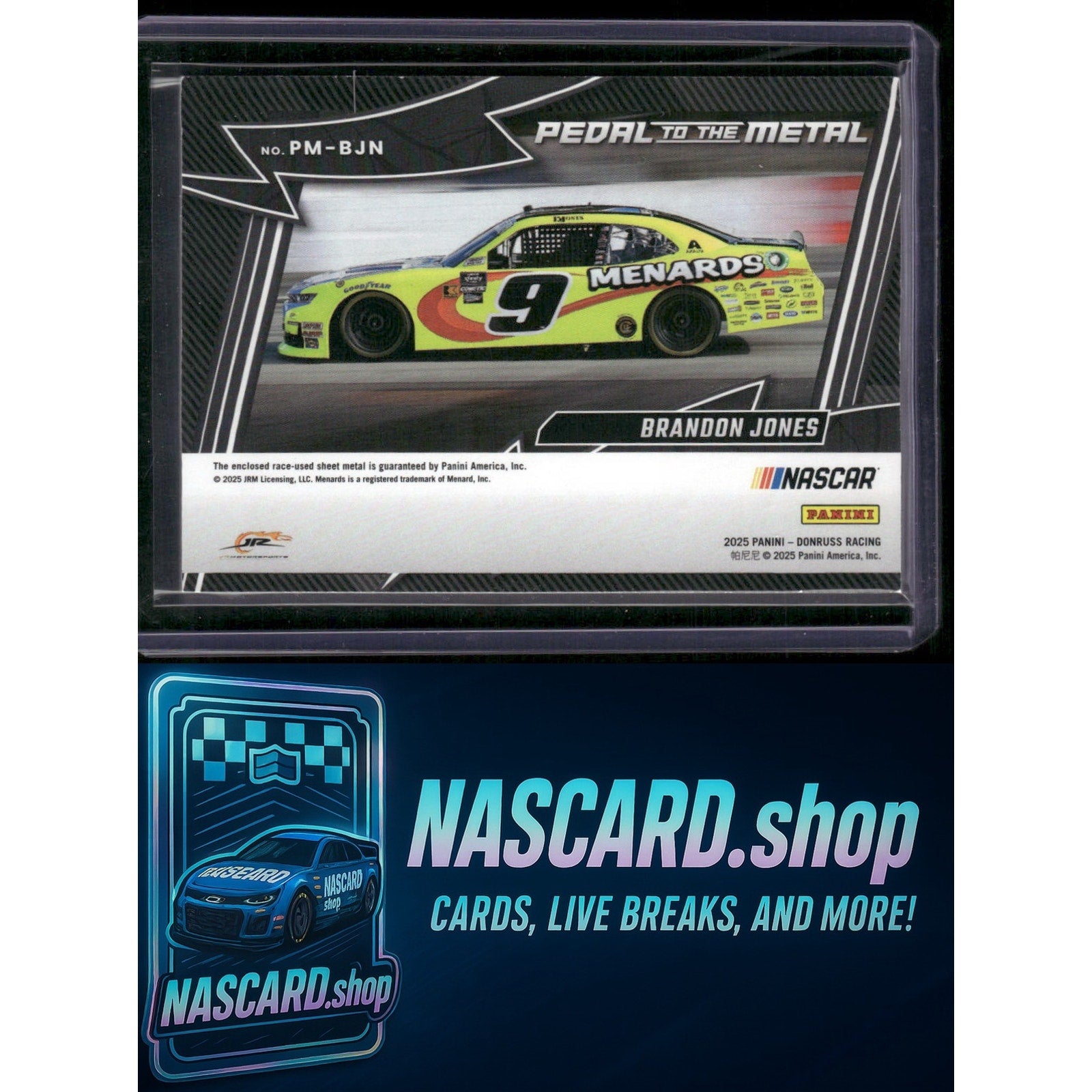 2025 Donruss #PM-BJN Brandon Jones Pedal to the Metal Materials - NASCARD.shop
