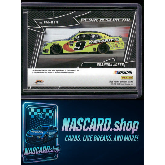 2025 Donruss #PM-BJN Brandon Jones Pedal to the Metal Materials - NASCARD.shop