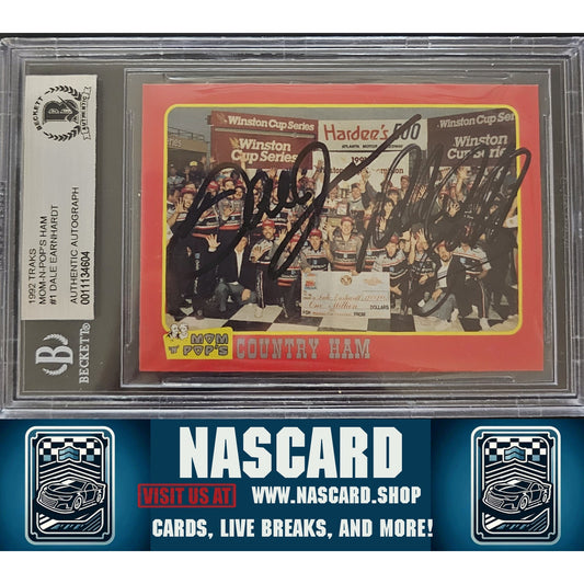 1992 Traks Mom-n-Pop's Ham Dale Earnhardt #1 Dale Earnhardt Sr. Autograph - NASCARD.shop