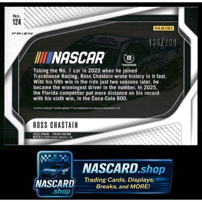 2025 Panini Prizm #124 Ross Chastain Blue #/199