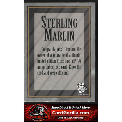 1996 Press Pass VIP #NNO Sterling Marlin Autographs