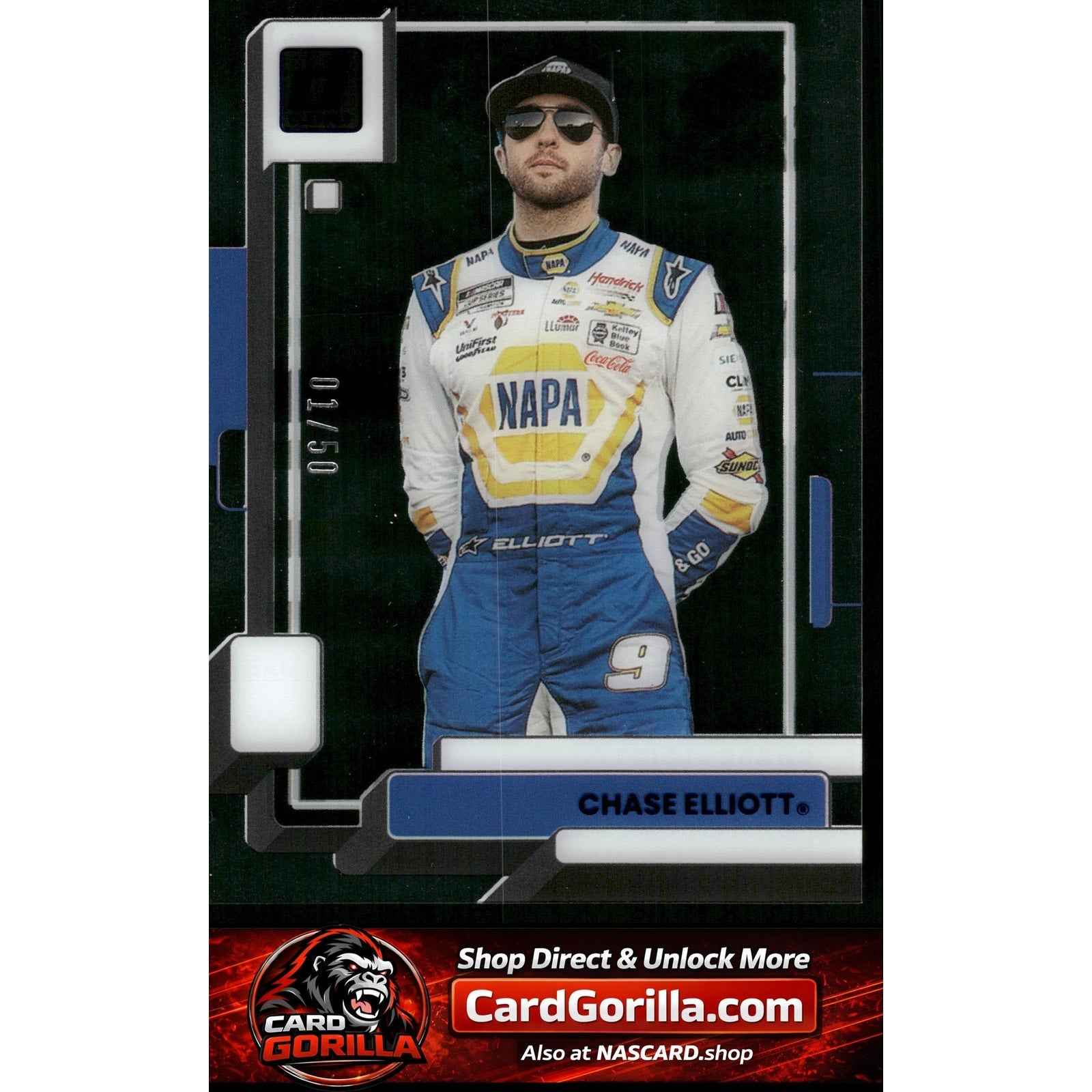 2023 Panini Chronicles #1 Chase Elliott Clearly Donruss Blue #/50