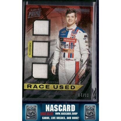 2023 Panini Prime #RUT-HBU Harrison Burton Race Used Trios Firesuits #/99 - NASCARD.shop