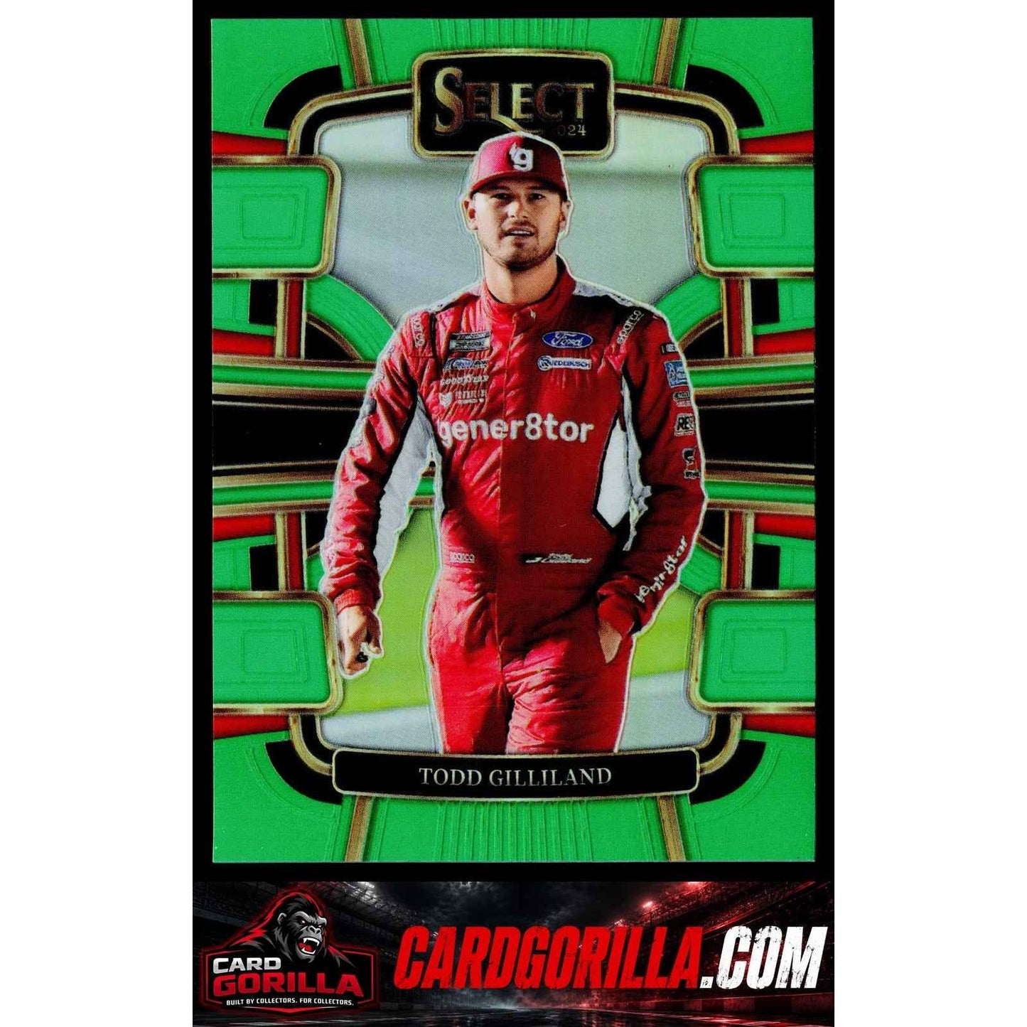2024 Panini Select #34 Todd Gilliland Neon Green Prizms #/75