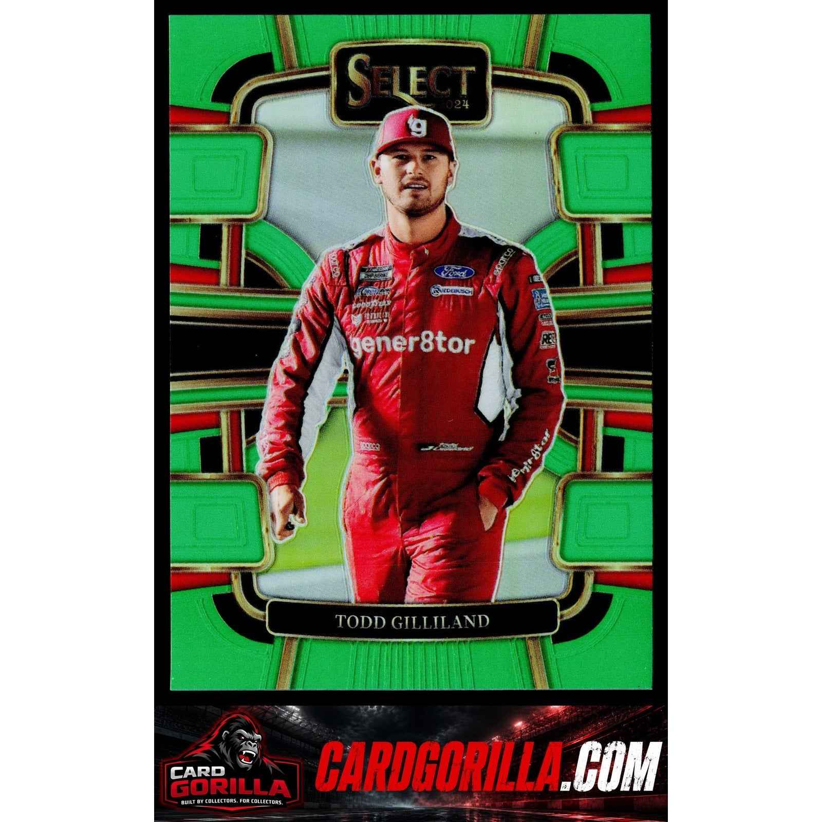 2024 Panini Select #34 Todd Gilliland Neon Green Prizms #/75