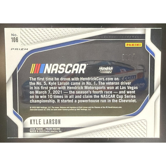 2025 Panini Prizm NASCAR Kyle Larson #106 Rides Pulsar Prizms /299