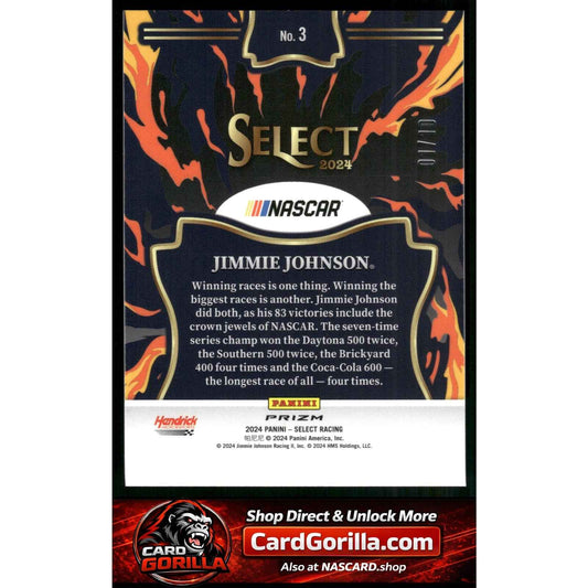 2024 Panini Select #3 Jimmie Johnson En Fuego Gold Flash Prizms #/10