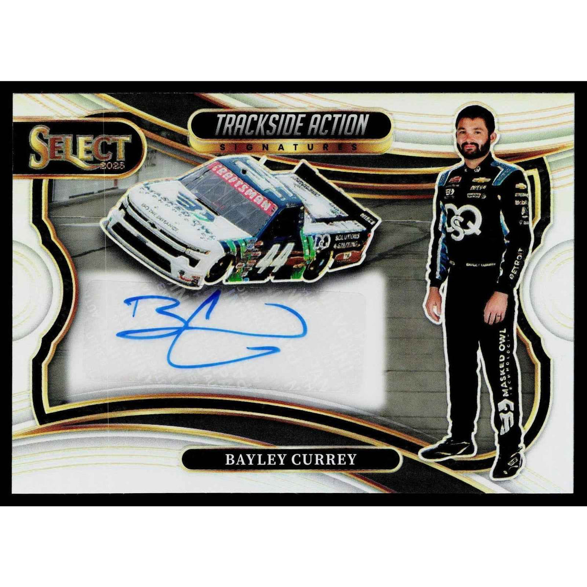 2025 Panini Select #TAS-BCY Bayley Currey Trackside Action Signatures