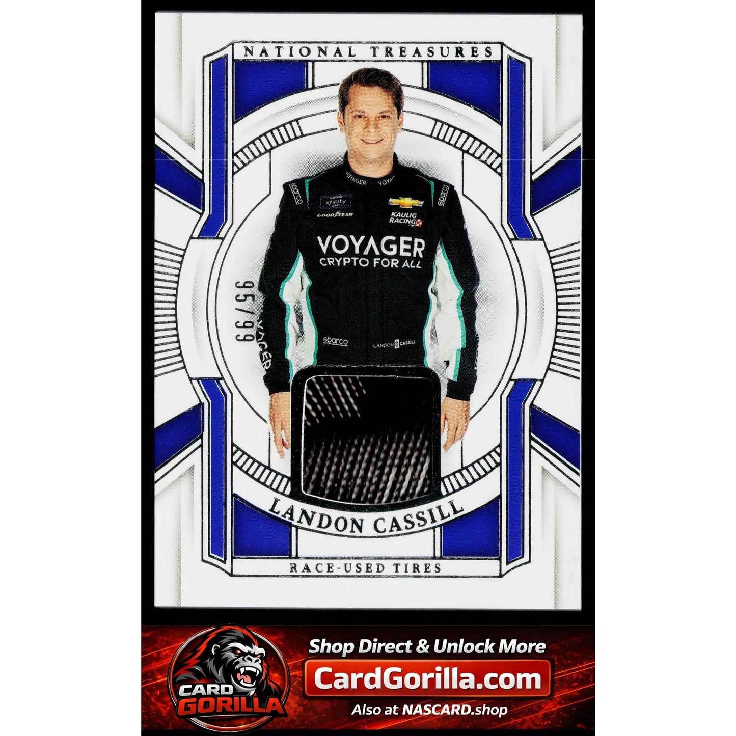 2025 Panini National Treasures #RUT-LCL Landon Cassill Race Used Tires #/99