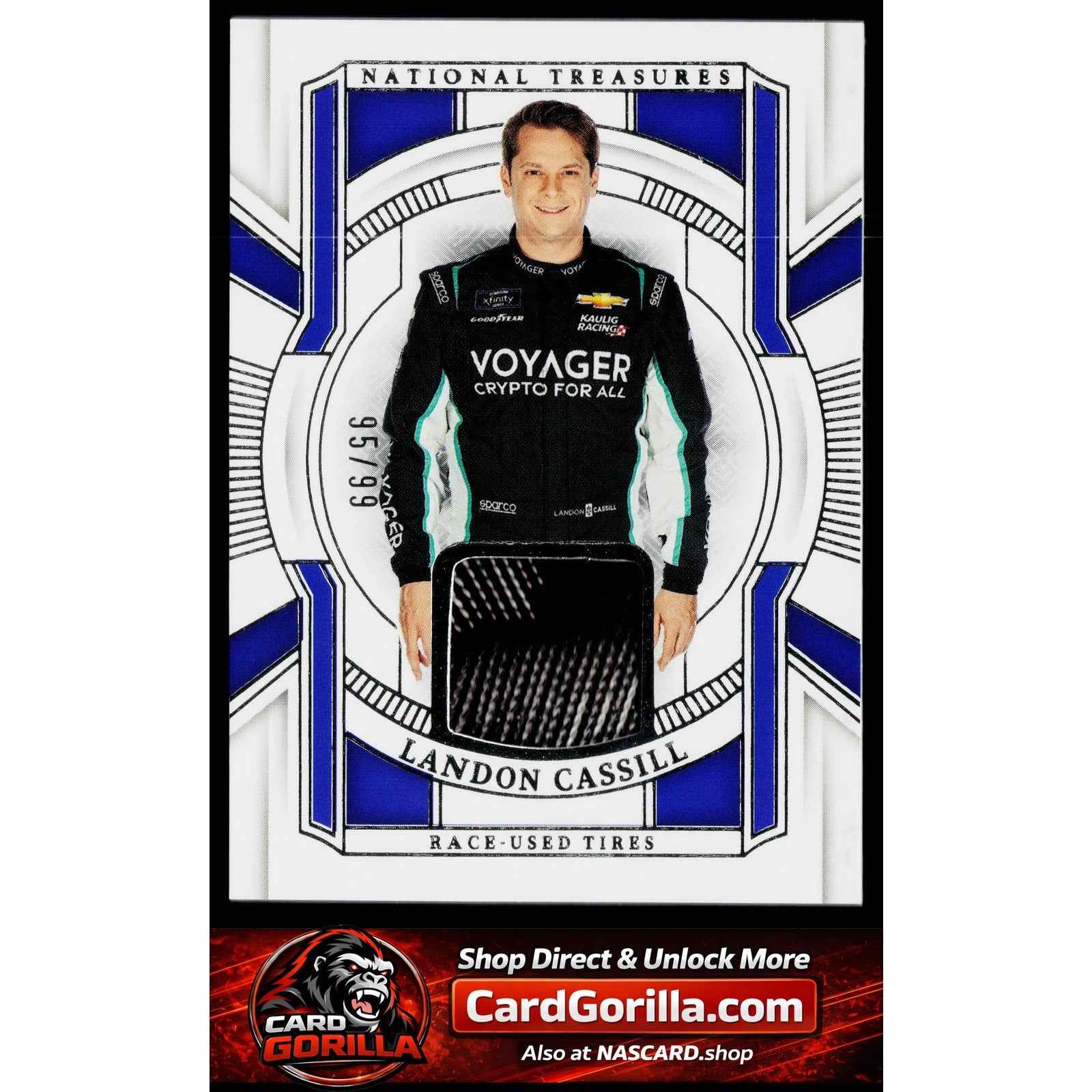 2025 Panini National Treasures #RUT-LCL Landon Cassill Race Used Tires #/99