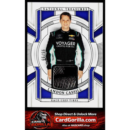 2025 Panini National Treasures #RUT-LCL Landon Cassill Race Used Tires #/99