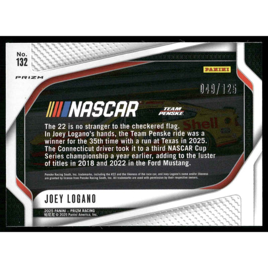 2025 Panini Prizm #132 Joey Logano Orange Wave #/125