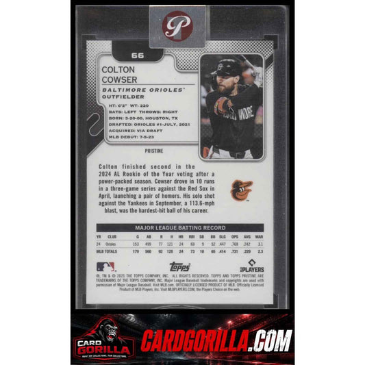 2025 Topps Pristine #66 Colton Cowser Aqua Refractors #/199