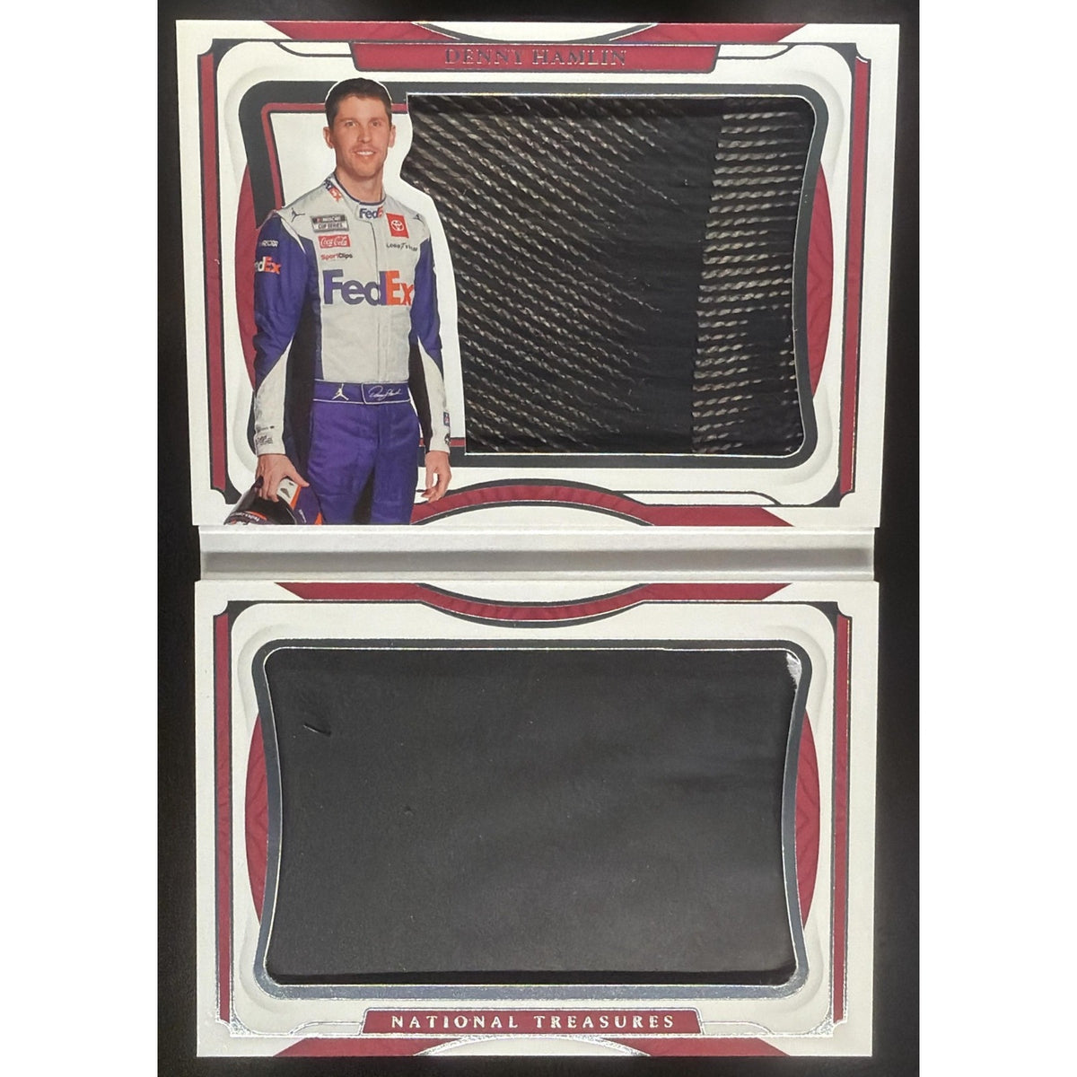 2022 Panini National Treasures Denny Hamlin #DH Jumbo Tire Booklet Duals /15