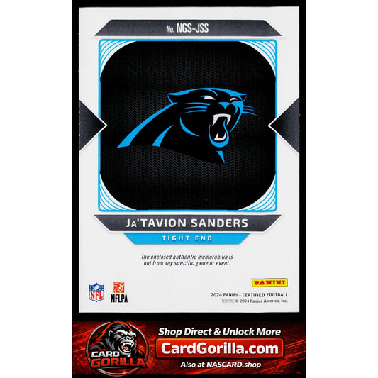 2024 Panini Certified Ja'Tavion Sanders New Generation Jerseys Mirror Teal #/50