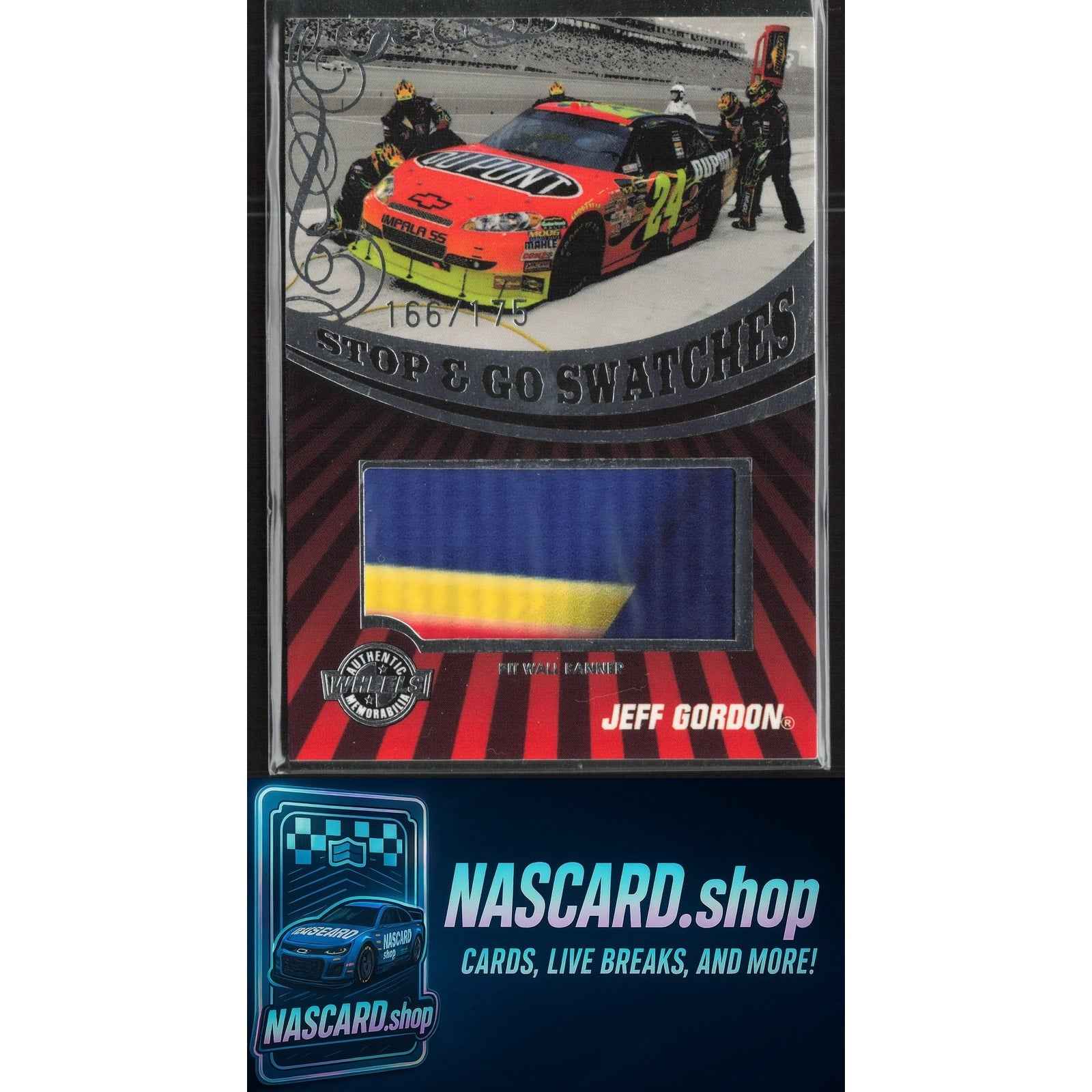 2009 Wheels Main Event Jeff Gordon Stop and Go Swatches-Pit Wall Banner #/175