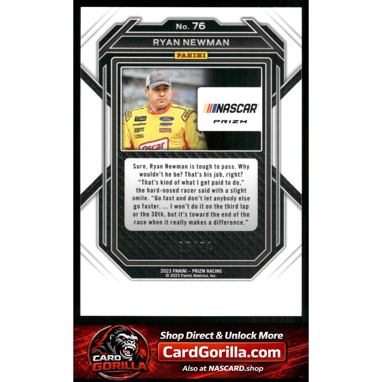 2023 Panini Prizm #76 Ryan Newman Rainbow Prizm #/24