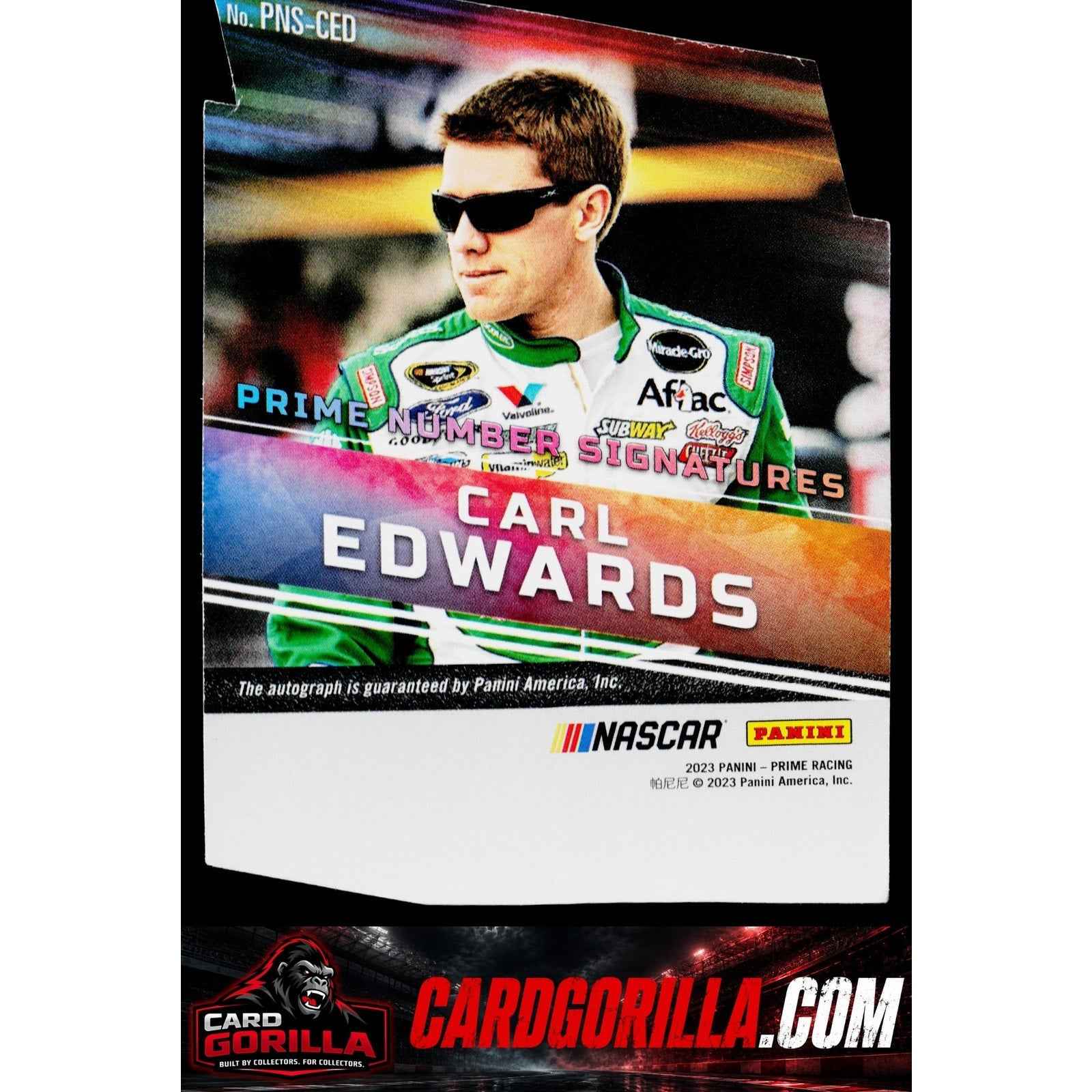 2023 Panini Prime #PNS-CED Carl Edwards Die Cut Prime Number Signatures #/49