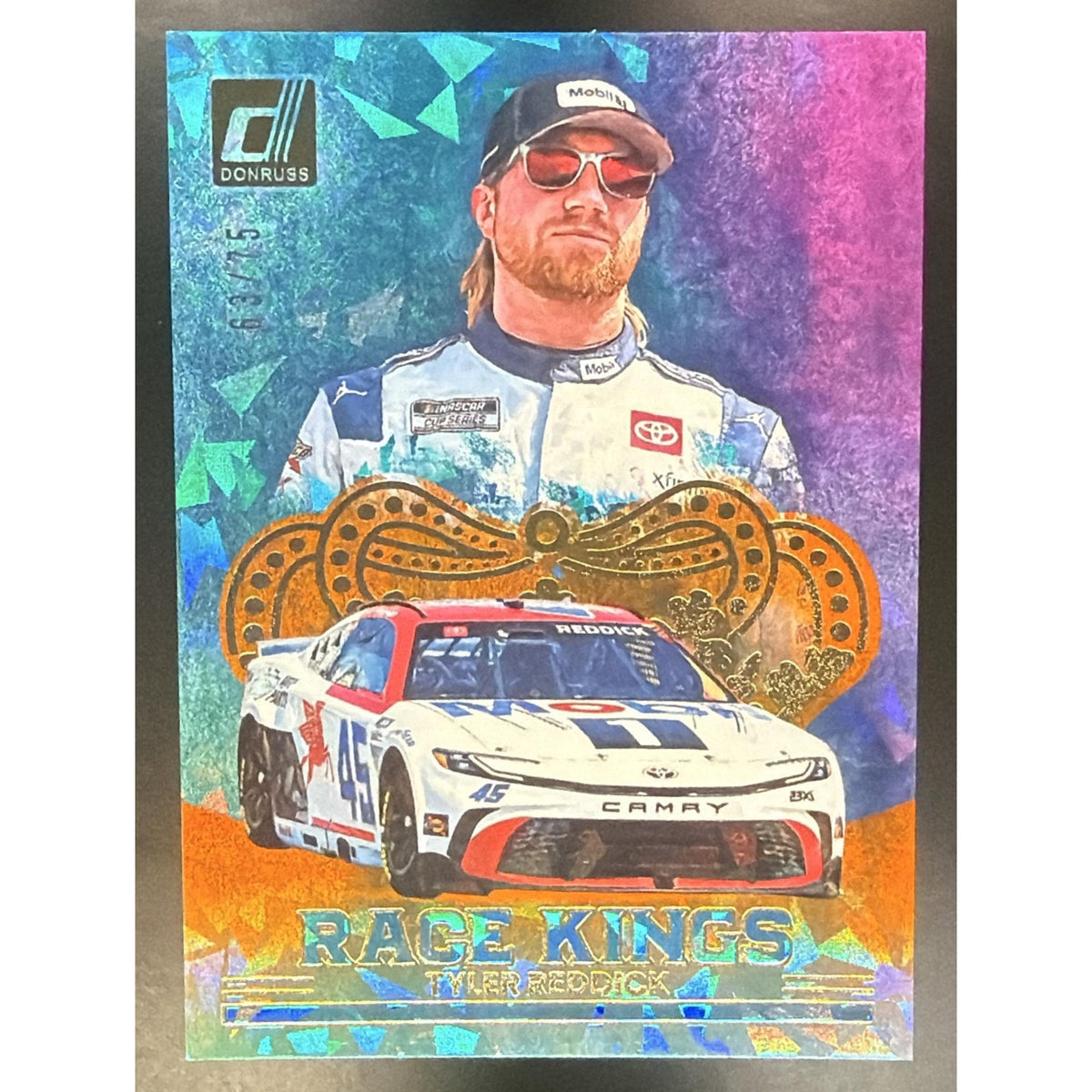 2026 Panini Donruss NASCAR Racing Tyler Reddick #20 Race Kings Orange Ice 63/75