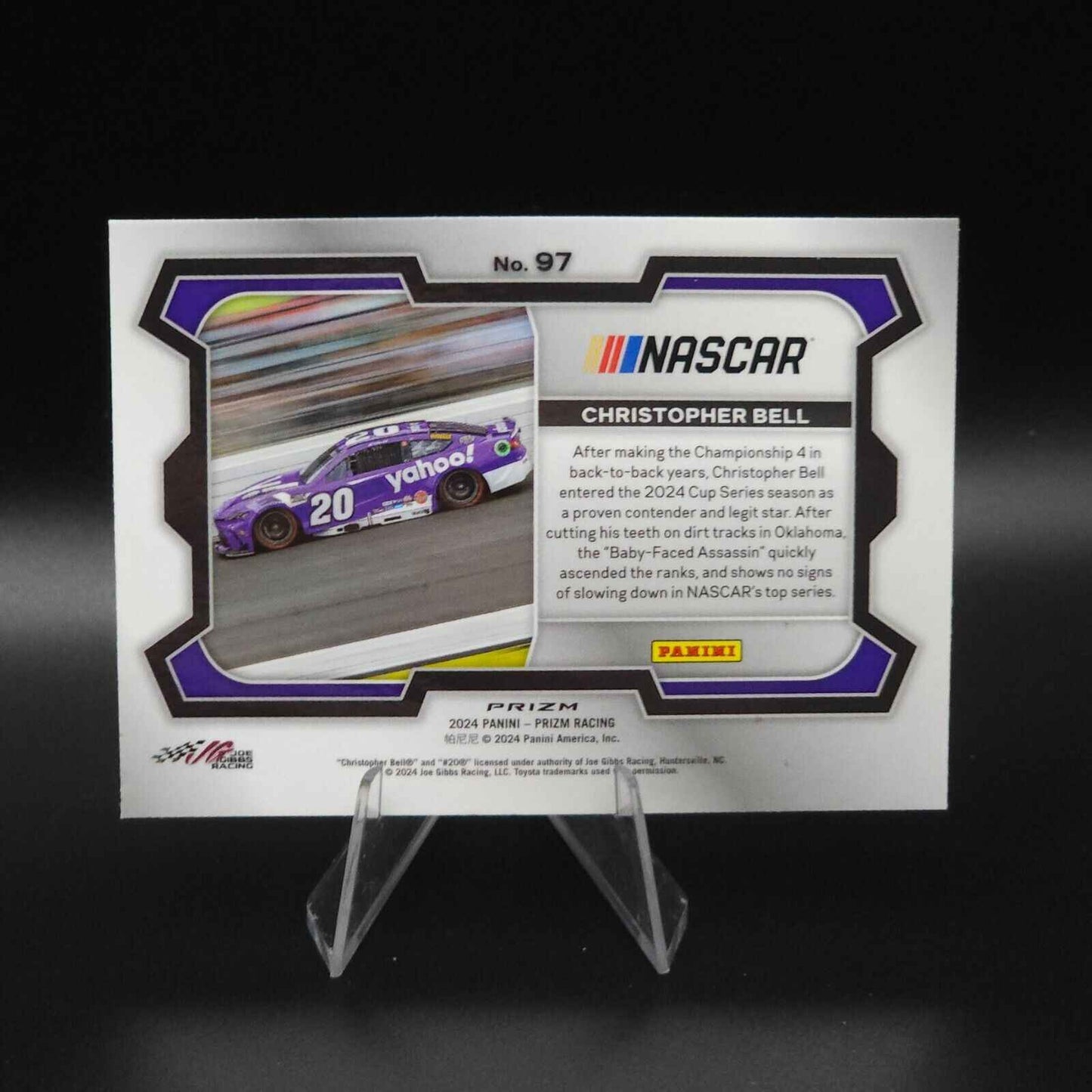 2024 Panini Prizm Racing Rides Green Prizm #97 Christopher Bell - NASCARD.shop