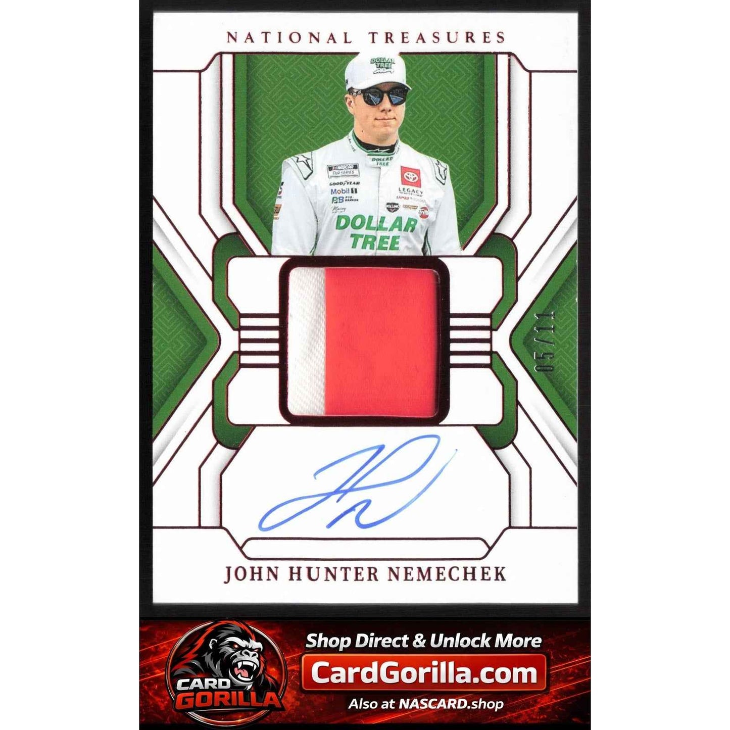 2025 National Treasures John Hunter Nemechek Premium Patches Red #/11