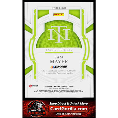 2025 Panini National Treasures #RUT-SMR Sam Mayer Race Used Tires Blue #/75