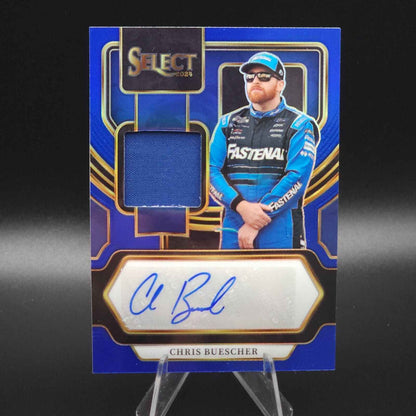 2024 Panini Select Autograph Memorabilia Blue Prizm #AM-CBR Chris Buescher /35 - NASCARD.shop