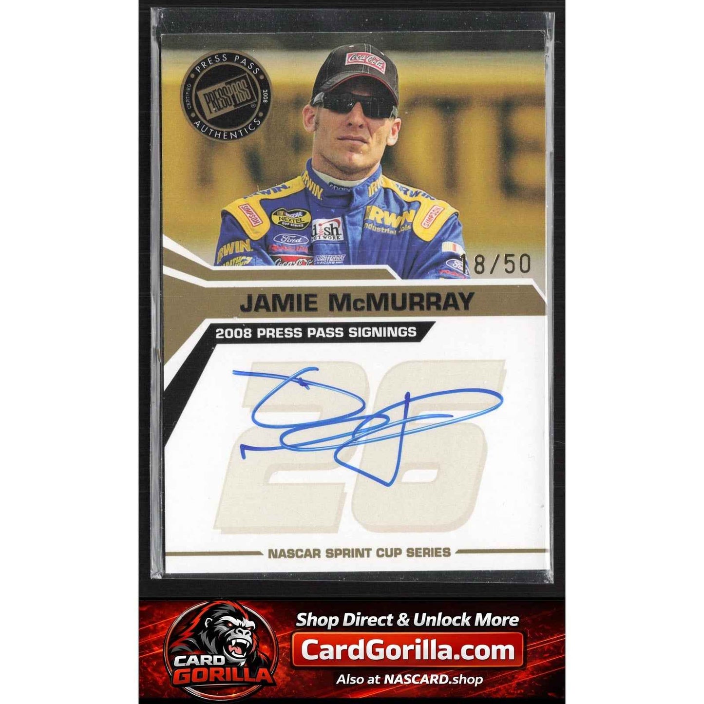 2006 Press Pass #NNO Jamie McMurray Signings Gold #/50