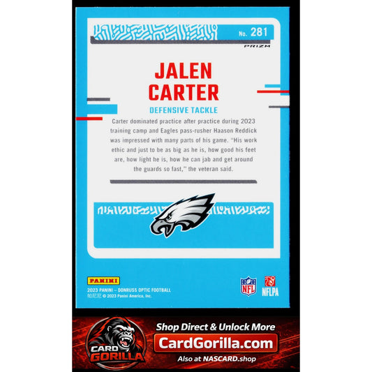 2023 Donruss Optic #281 Jalen Carter Blue Hyper