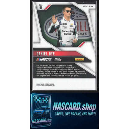 2025 Panini Prizm Racing #61 Daniel Dye White Sparkle Prizm