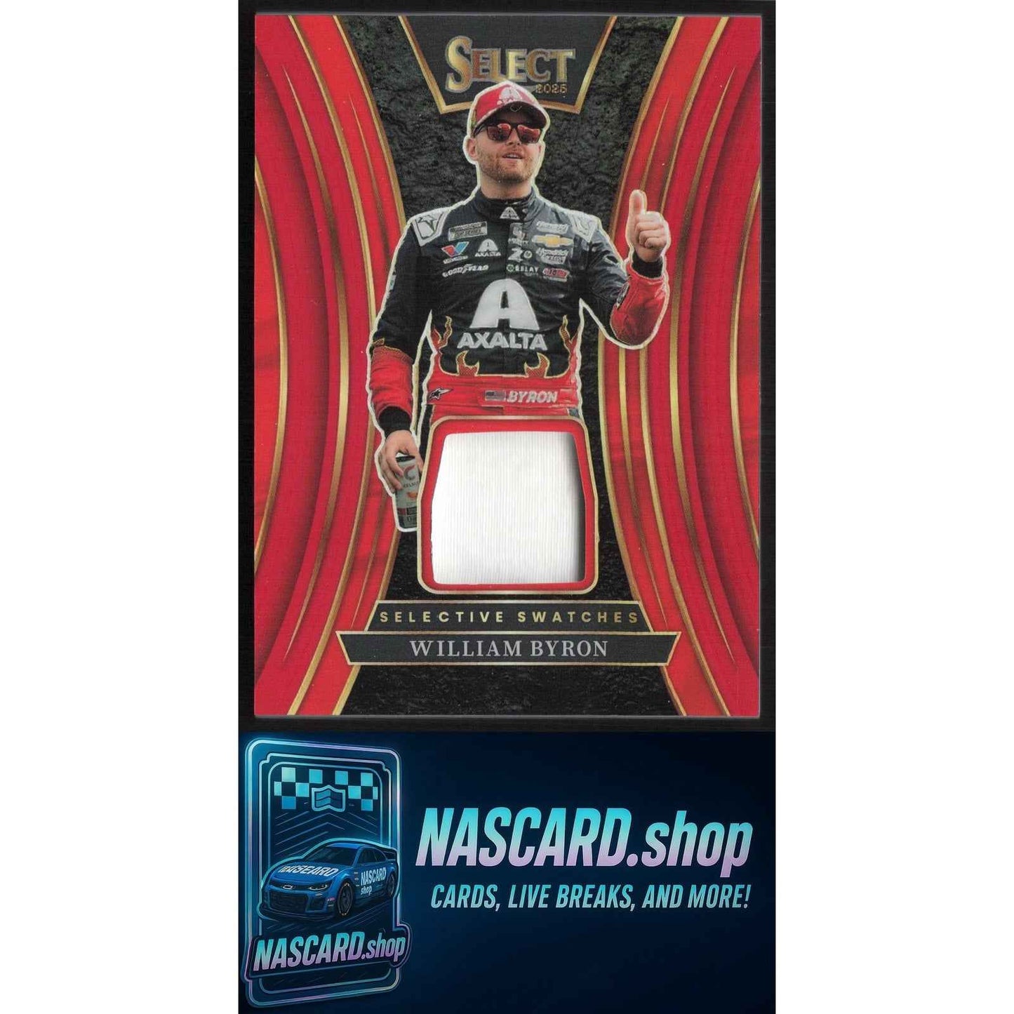 2025 Panini Select #SS-WBN William Byron Selective Swatches Red Prizms #24/49