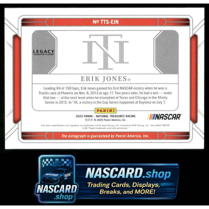 2025 Panini National Treasures Erik Jones Triple Threat Signers Holo Gold #/10