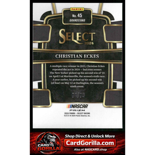 2024 Panini Select #45 Christian Eckes Neon Green Prizms #/75