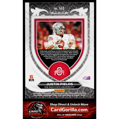 2021 Panini Prizm Draft Picks Collegiate #163 Justin Fields Gold Ice