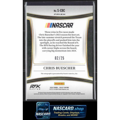 2024 Panini Select #S-CBC Chris Buescher Signatures Tie-Dye Prizms #/25