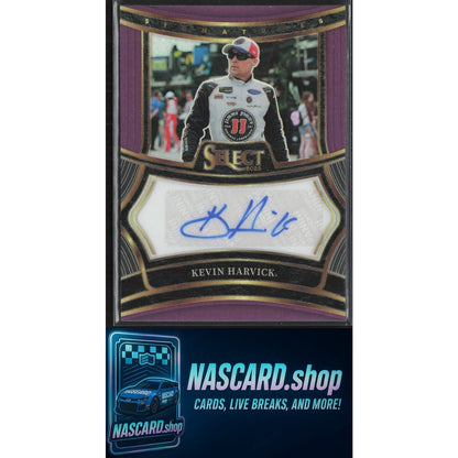 2025 Panini Select #S-KHK Kevin Harvick Signatures Purple Prizms #/49