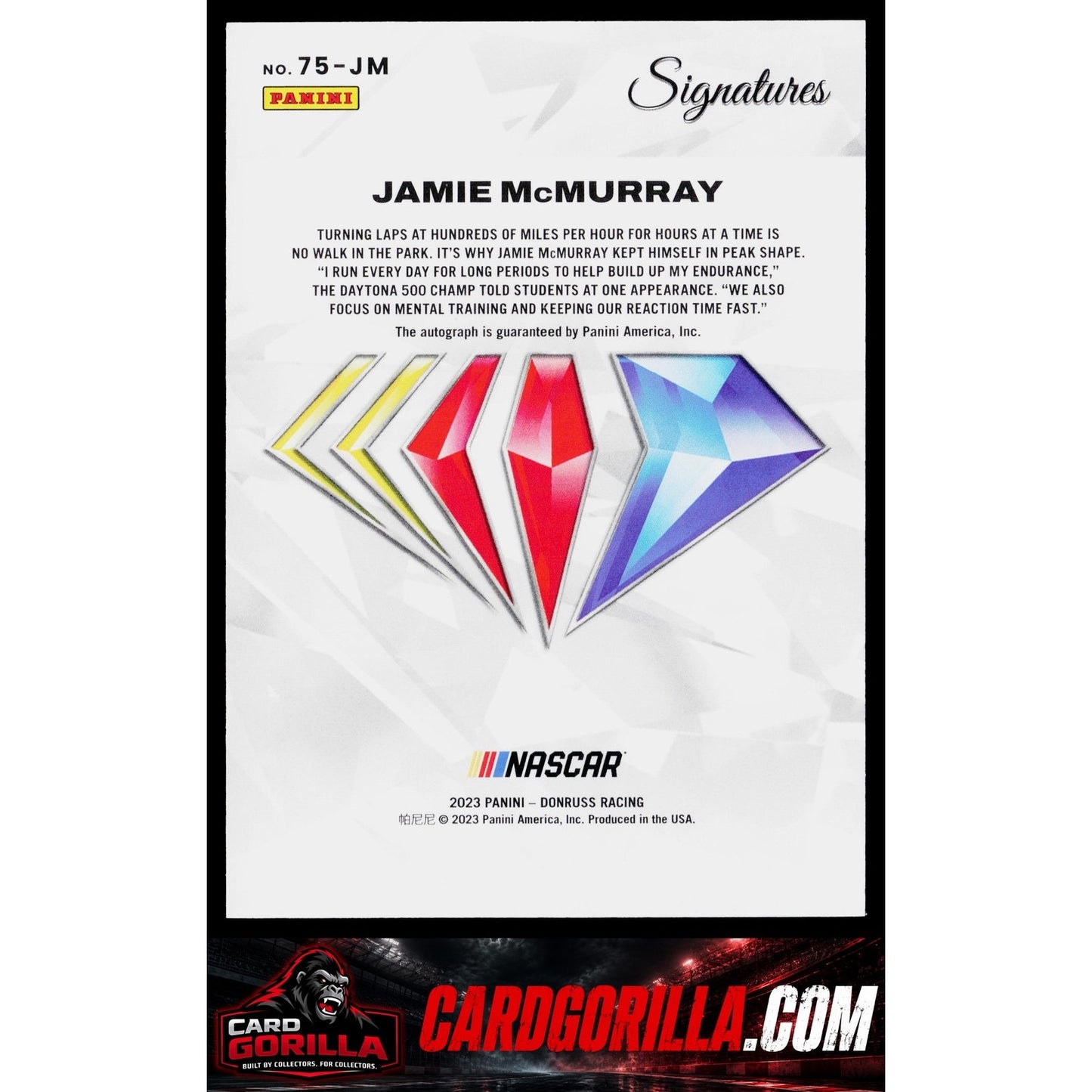 2023 Panini Prizm #75-JM Jamie McMurray NASCAR 75th Anniversary Signatures