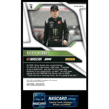 2025 Panini Prizm #76 Riley Herbst White Sparkle