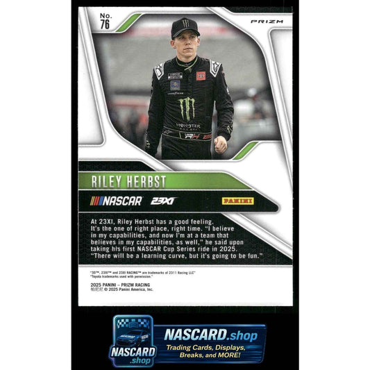 2025 Panini Prizm #76 Riley Herbst White Sparkle