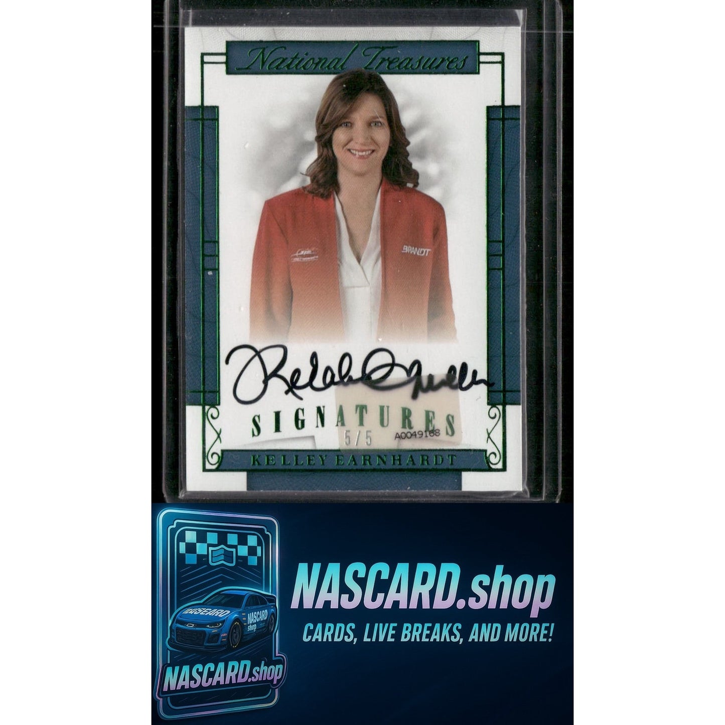 2017 Panini National Treasures #S-KE Kelley Earnhardt Signatures Green #5/5 - NASCARD.shop