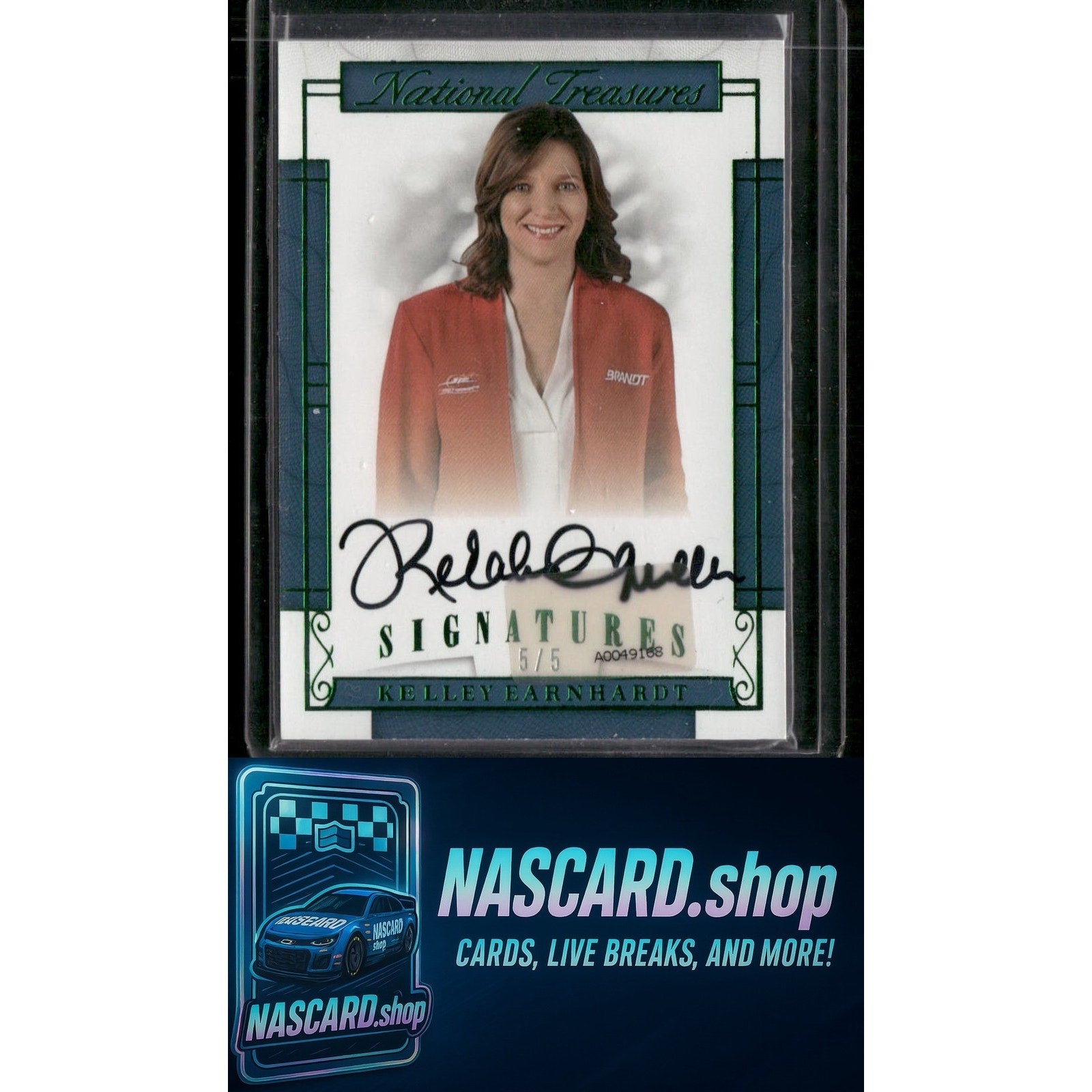 2017 Panini National Treasures #S-KE Kelley Earnhardt Signatures Green #5/5 - NASCARD.shop
