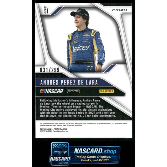 2025 Panini Prizm #51 Andres Perez De Lara Pulsar #/299